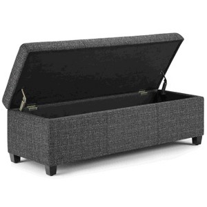 CAVINAS Faux Leather Storage Ottoman Bench,Upholstered Ottoman with Stitching Design for Living Room,Bedroom - 1 of 4