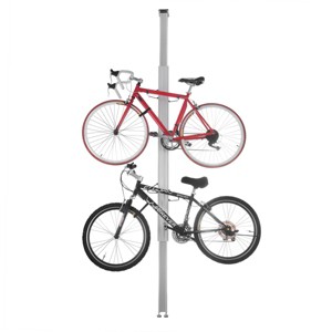 Bike Rack - Adjustable Aluminum Bicycle Hanger for 2 Bikes Extends from 7 to 11ft - Floor to Ceiling Tension Mount Bike Storage by RAD Sportz - 1 of 4