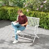 Outsunny 2-Person Foldable Wood Outdoor Bench with Backrest and Armrests for Patio, Garden, Porch, Park, Balcony, White - 3 of 4