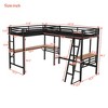 L Shaped Metal Loft Bed with 2 Desk, Twin Loft Bed Corner Twin Bed for 2 Kids Girls Boys Teens, Black - 2 of 4