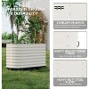 Portable Elevated Planter Box with Reservoirs, Corrosion-Resistant Steel Plant Bed, Wheels, Wave Sides, Indoor/Outdoor, White - 2 of 4