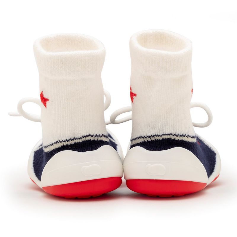 Komuello Baby  Boy First Walk Sock Shoes String Navy, 4 of 9