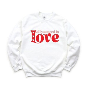 Simply Sage Market Women's Graphic Sweatshirt All You Need Is Love Hearts - 1 of 4