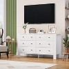 6-Drawer Dresser for Bedroom, Modern Tall Dresser Organizer with Storage Drawers, Sturdy Wooden Chest for Entryway, Hallway, Home Office - 3 of 4
