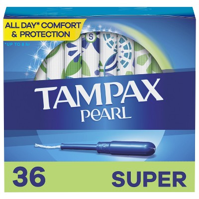 Tampax Pearl Tampons Super Absorbency with LeakGuard Braid - Unscented