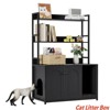 Large Cat Litter Box Enclosure w/ Storage Shelf 2-in-1 Hidden Litter Box Furniture with Scratch Pad House Cat Box Washroom for Livingroom Entryway - 2 of 4
