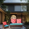 Outdoor 4 Pcs Patio Furniture Set, PE Rattan Sofa Set with Loveseat and Glass Top Table, Sofas with PE Cushions-Coolbibila - 2 of 4
