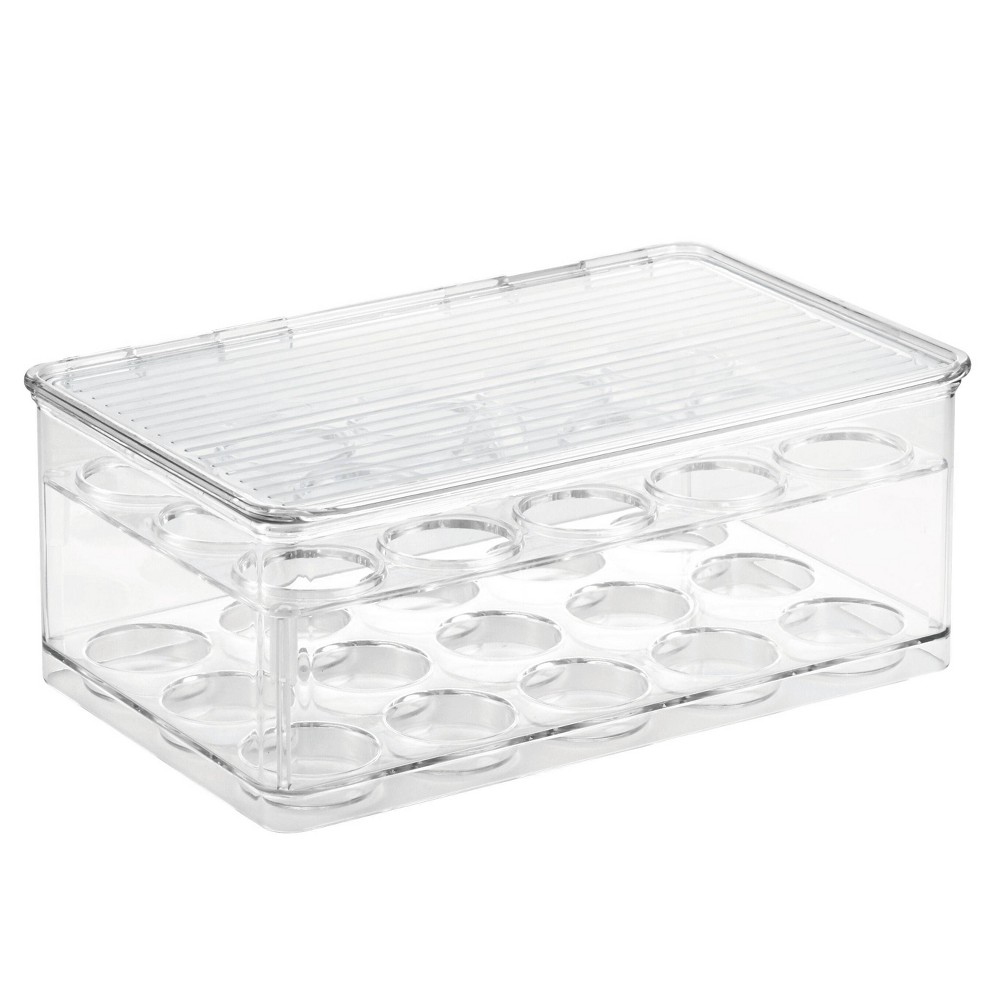 iDESIGN Plastic Tier Coffee Pod Organizer with Lid The Linus Collection Clear: Kitchen Cabinet Storage, 11x7x4, Spot Clean
