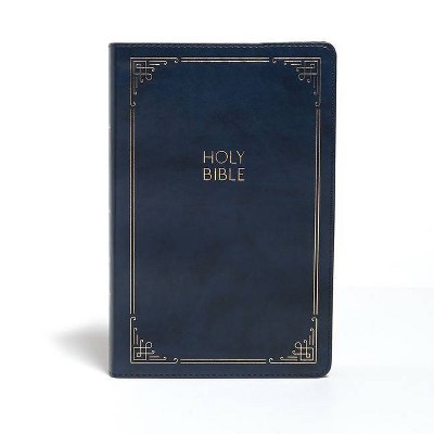 KJV Large Print Personal Size Reference Bible, Navy Leathertouch - by  Holman Bible Staff (Leather Bound)