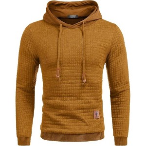 COOFANDY Mens Hooded Sweatshirt Casual Long Sleeve Drawstring Waffle Knit Pullover Hoodies - 1 of 4