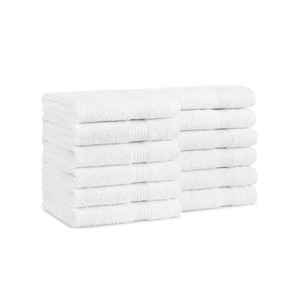 Host & Home Cotton Luxury Washcloths (12 Pack), 13x13, Quick-Drying, Dobby Border - 1 of 4