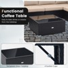 Tangkula 10PCS Rattan Furniture Set Outdoor Wicker Sofa Table Cushioned Seat Patio - 3 of 4
