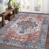 Washable Vintage Rug Non Slip Low Pile Rug Soft Throw Floor Cover Foldable Indoor Carpet for Living Room Bedroom Playroom Nursery - 4 of 4