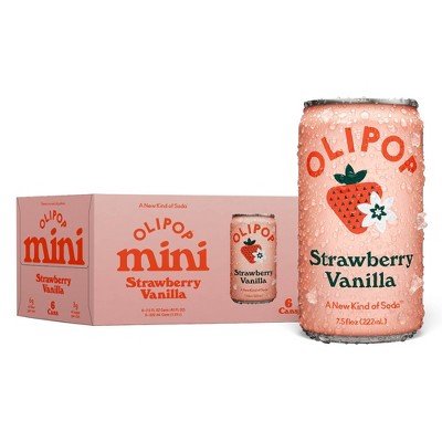 OLIPOP Mini's Strawberry Vanilla Soda - 6pk/7.5 fl oz Cans