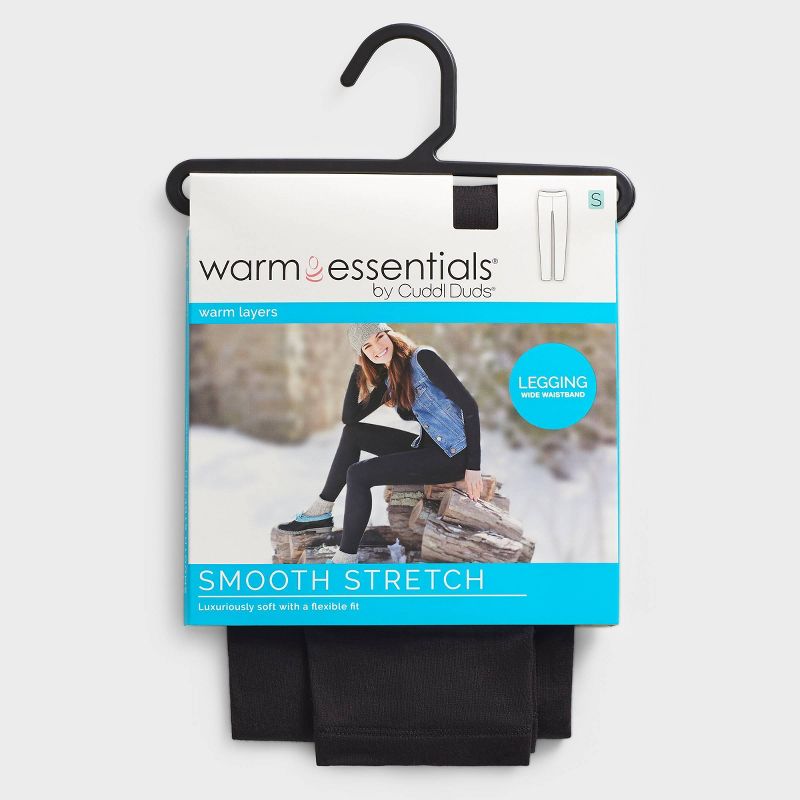 Warm Essentials by Cuddl Duds Women's Smooth Stretch Thermal Leggings - Black, 3 of 6