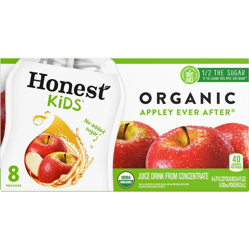 Honest Kids Appley Ever After Organic Juice Drinks - 8pk/6.75 fl oz Pouches, 3 of 8