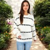 Anna-Kaci Women's Long Sleeve Knit Sweater with Heart Pattern and Crew Neck - 4 of 4
