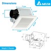 Delta Breez Integrity Exhaust Bathroom Fan 80 CFM Energy Efficient Quiet Operation Ceiling and Wall Mount Motor with Humidity Sensor, White - 3 of 4