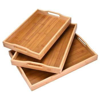 Prosumers Choice Bamboo Serving Trays with Handles, 3 Pack