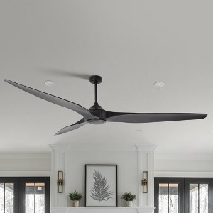 Parrot Uncle 100" Black Industrial Propeller Ceiling Fans with Remote - 1 of 4