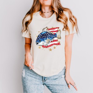 Simply Sage Market Patriotic Fish Short Sleeve Tee - 1 of 4