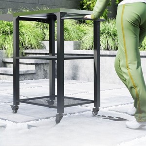 SEVOBAL Outdoor Grills, Griddles and Smokers Premium Stainless Steel Grill Cart with Foldable Side Table Cooking Station, Gray, 37.4"*27.6"*19.7" - 1 of 4