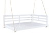VisioGear Patio Swing Bed Modern Porch Swing Hanging Bed Frame with Hemp Ropes and Single Arm for Garden, Backyard, White, 80"*55"*23.7" - 2 of 4