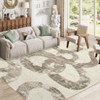 Modern Abstract Stripe Area Rugs for Living Room Ultra Soft Thin Low Pile Washable Carpet Indoor Non Slip Carpet Office Home Decor - 3 of 4