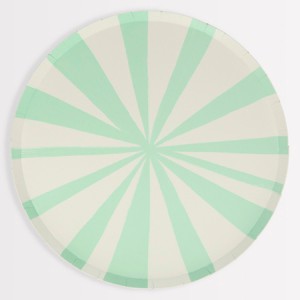 Meri Meri Mint Stripe Dinner Plates (Pack of 8) - 1 of 3
