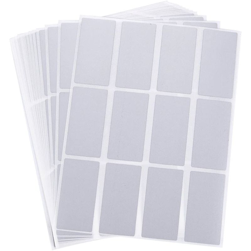 Juvale 300 Pack Metallic Silver Scratch Off Stickers, Self Adhesive DIY Rectangle Labels, 2 x 1 in, 1 of 6