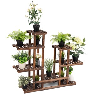 Costway 6Tier 13 Pots Wooden Plant Flower Display Stand Wood Shelf Storage Rack Garden - 1 of 4