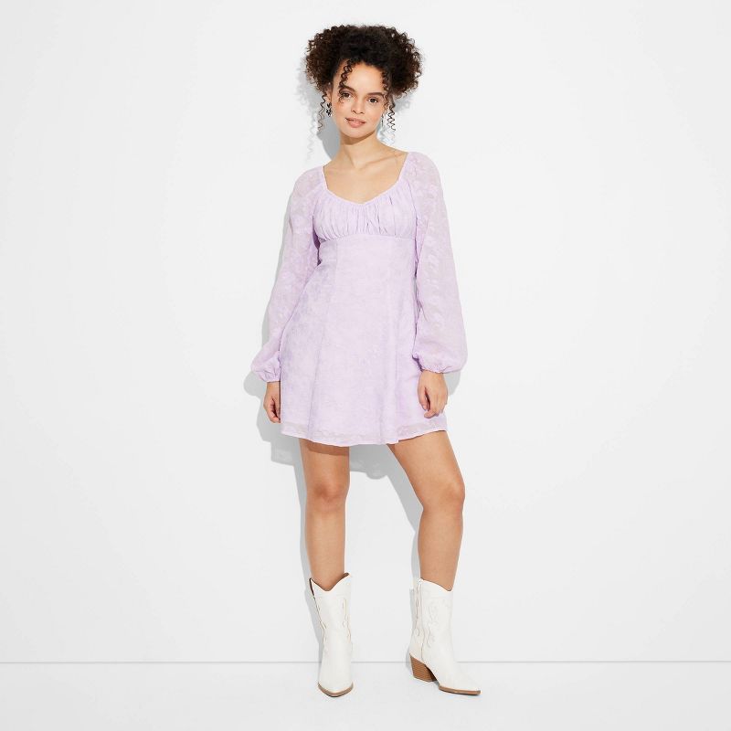 Women's Bishop Long Sleeve Fit and Flare Dress - Wild Fable™, 3 of 9