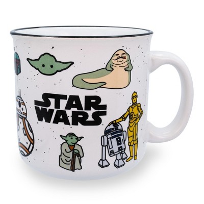 Silver Buffalo Star Wars Characters Ceramic Camper Mug | Holds 20 Ounces