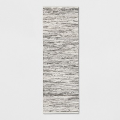 2'4"x7' Striped Metallic Woven Accent Rug Gray - Project 62™