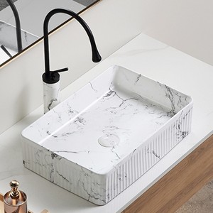 Hrinhom19.7"W Modern Ceramic Wash Basin with Faucet - 1 of 4