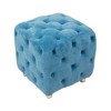 Sapphtopaz Modern Dice-Shaped Velvet Upholstered Ottoman, Velvet Cube Ottoman, Soft Foot Stool, Accent Ottoman Foot Rest for Bedroom, Entrance - 4 of 4