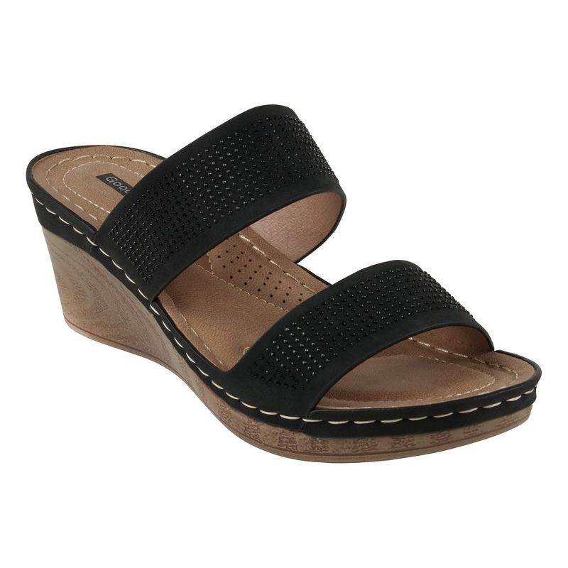 GC Shoes Madore Embellished Comfort Slide Wedge Sandals, 1 of 6