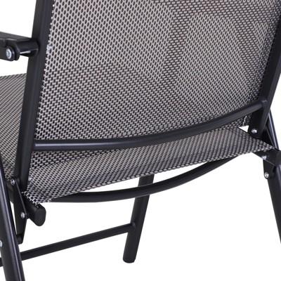 Compact Light Grey Folding Patio Chair Set for Outdoor, Camping, and Travel