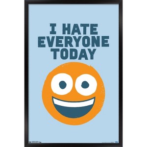 Trends International David Olenick - Hate Everyone Framed Wall Poster Prints - 1 of 4