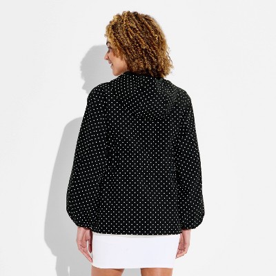 Wild Fable Women's Cinch Waist Raincoat - Wild Fable™ Black Polka Dots XS — фото 3