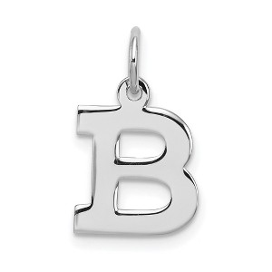 Black Bow Jewelry Sterling Silver, Amanda Collection Small Block Style Initial B Pendant - 1 of 4