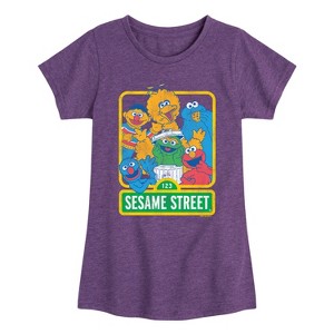Girls' - Sesame Street - 123 Sesame Street Fitted Short Sleeve Graphic T-Shirt - 1 of 4