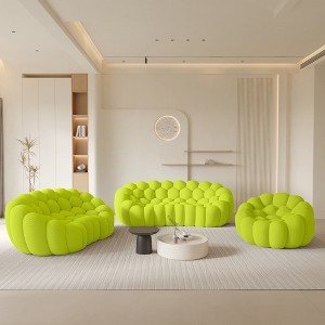 WJSHome Upholstered Bean Bag Bubble Sofa Curved Couch, 3D Honeycomb Shape Modern Couches for Living Room (Light Gray, 1 Seater, 2 Seater, 3 Seater) - 1 of 4