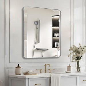 KTMBDW Mirror Metal Framed Rounded Rectangle Vanity Mirror for Wall, Over Sink, Farmhouse, Restroom - 1 of 4