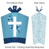 Big Dot of Happiness Blue Elegant Cross - Table Decorations - Boy Religious Party Fold and Flare Centerpieces - 10 Count - 2 of 4