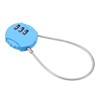 Unique Bargains Gym Toolbox Gate Case Small 3 Digit Padlock with Wire Rope - 3 of 4