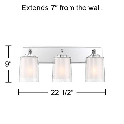 Mabelle 27" Chrome Modern Vanity Light with Frosted & Clear Glass