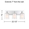 Possini Euro Design Mabelle Modern Wall Light Chrome Hardwire 22 1/2" 3-Light Fixture Clear Frosted Double Glass Shade for Bedroom Bathroom Vanity - 4 of 4
