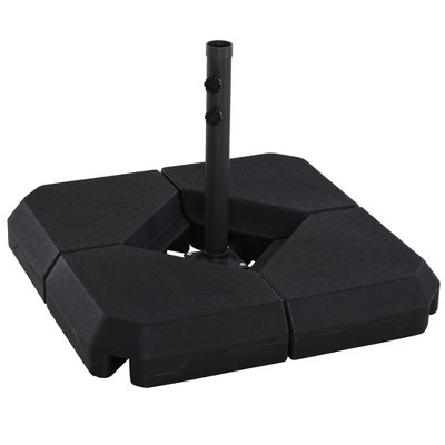 Black Durable Steel and HDPE 4-Piece Umbrella Base Stand