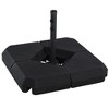 Outsunny 4-Piece Outdoor Patio Offset Umbrella Base Stand Weight Holder w/ Cross Base for Powerful Support, 158lbs Sand or 132lbs Water Filled, Black - 4 of 4